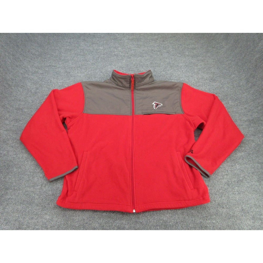 NFL Mens Jacket Regular Red Atlanta Falcons Fleece Full Zip L